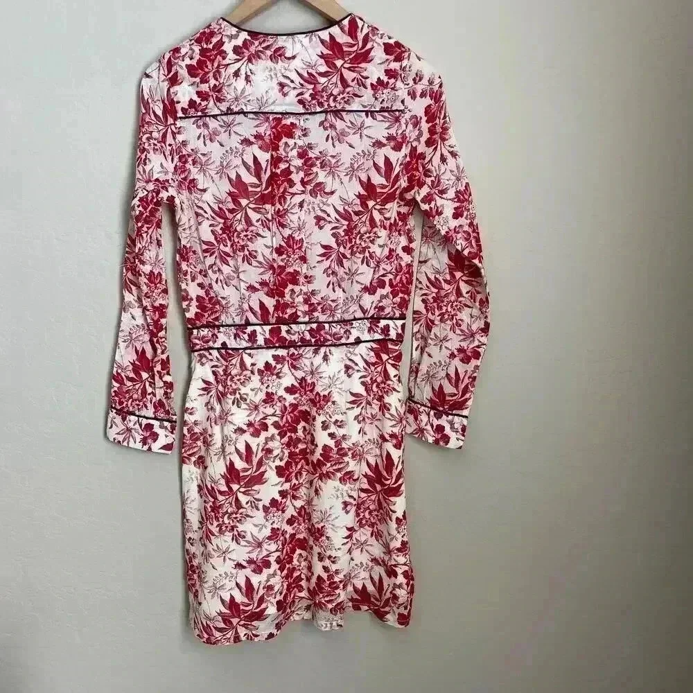 FRNCH Floral Print V-Neck Dress Red Size Small‎